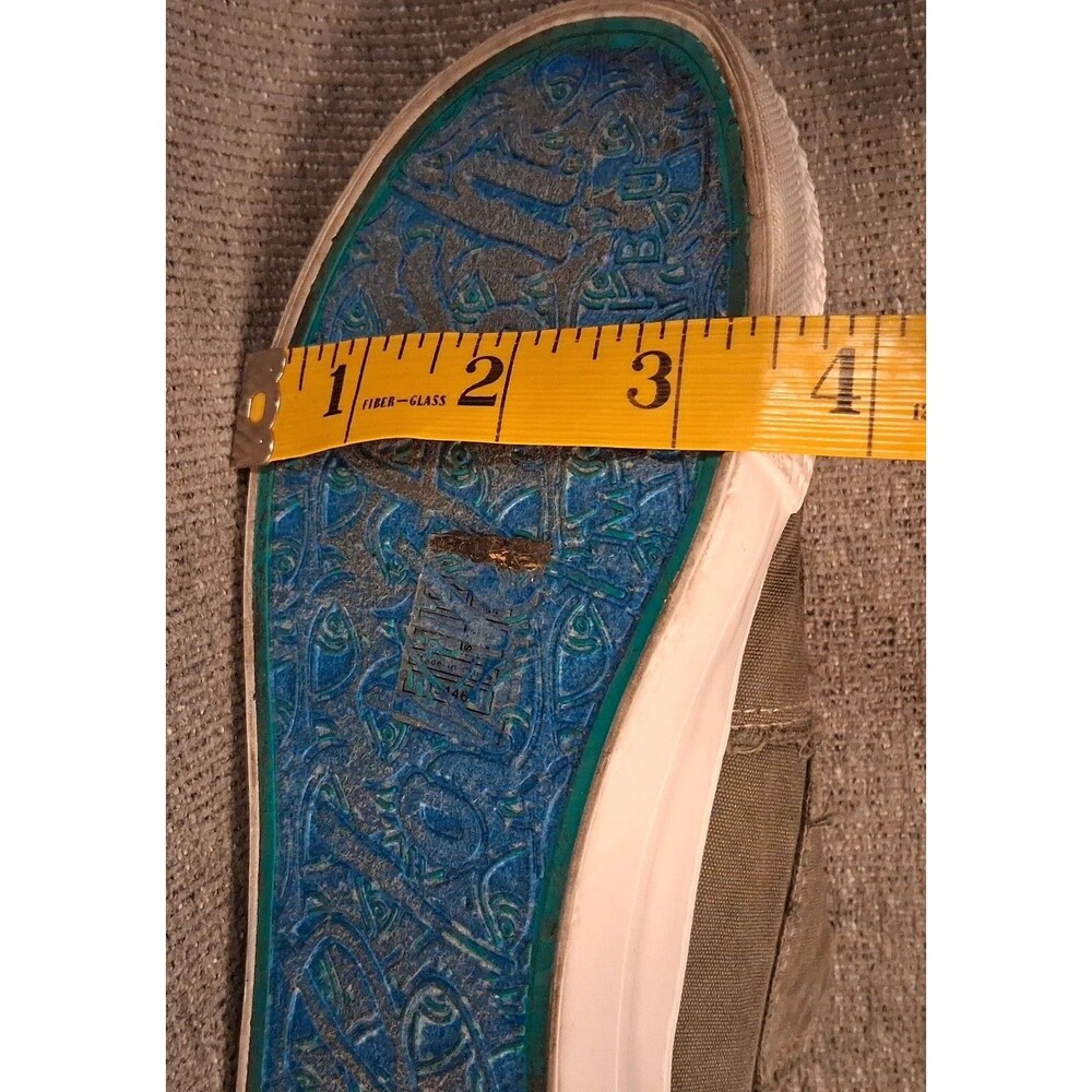 Blowfish Malibu Olive Green Distressed Canvas Side Zip Sneakers Women Size 8.5 - Picture 7 of 8